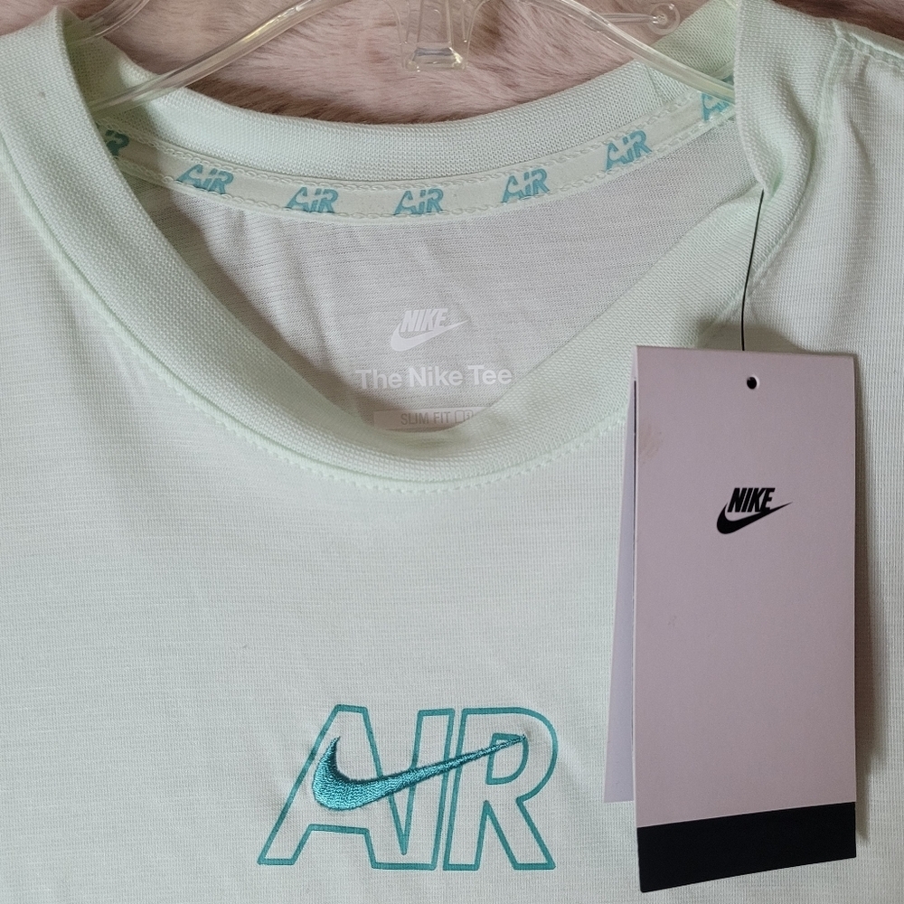 NIKE Tee Crop Top Sz Large Teal - Picture 2 of 4